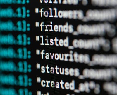 Computer screen with coding images